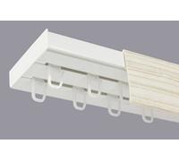 Double Curtain Ceiling Rail Track Pcv 240 Cm (L) Hooks + Bleached Cover