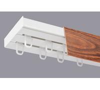 Double Curtain Ceiling Rail Track Pcv 300 Cm (L) Hooks + Cherry Cover