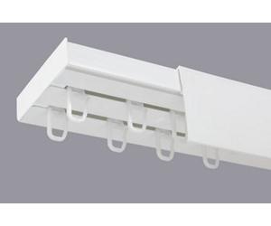 Double Curtain Ceiling Rail Track Pcv 300 Cm (L) Hooks + White Cover