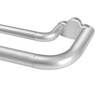 Double Curtain Pole 80-148 cm, HOTOZON 19 mm Silver Curtain Poles for Eyelet Curtains, Extendable Double Curtain Track with Brackets for Blackout, Voile