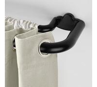 Double Curtain Pole 80-218 cm, HOTOZON 19 mm Black Curtain Poles for Eyelet Curtains, Extendable Double Curtain Track with Brackets for Blackout, Voile