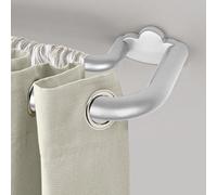 Double Curtain Pole 80-218 cm, HOTOZON 19 mm Silver Curtain Poles for Eyelet Curtains, Extendable Double Curtain Track with Brackets for Blackout, Voile