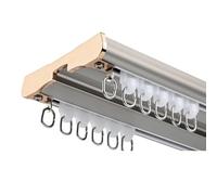 Double Curtain Rail for Ceiling 2m 6m Aluminum Track Silent Design Heavy Duty Luxury Divider for Bedroom Gray Color 4.1m Length Ideal for Home Decor.