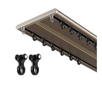 Double Curtain Rail for Room Divider Adjustable 1-5m Ceiling Track System for Living Room Shower Balcony - Enhanced Privacy Solution (4.6m/15.1ft)
