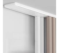 Double Curtain Rail With Silent Rollers, Ceiling Mounted Ultra-thin Invisible Aluminium Track for Room Divider, Bedroom, Living Room, Closet, Hotel(White,290cm)