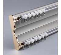 Double Curtain Rails Ceiling Mount Nano Silence Track - Aluminum Curtain Rails for Office, Living Room, Home, Bathroom Divider, Drop, 2-Track System