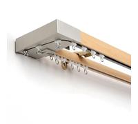 Double Curtain Rod 2.1m Wall Mounted with Brackets Rollers & End Caps Adjustable Room Divider for Living Room & Bedroom Color C - Stylish & Functional