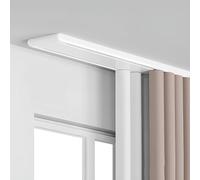 Double Curtain Rod Ceiling Mount, 1m-6cm Black Double-Track Aluminum Curtain Rail, Silent Ceiling Track Room Divider, For Sliding Curtains, Valances, And Drapes,White,2.7m