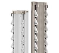 Double Curtain Rod Decorative Aluminum Curtain Bar for Living Room Silent Double Sliding Guide with Steel Leaf Invisible Double Track for Room Divider.