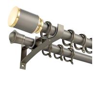 Double Curtain Rod for 68 69 cm Adjustable 120 cm Room Divider with Brackets Stylish Champagne Finish for Bedroom & Living Room Decor