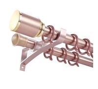Double Curtain Rod for 68 69 cm Adjustable 250 cm Rose Gold Curtain Pole Set with Brackets Ideal for Bedroom & Room Divider Stylish Home Decor