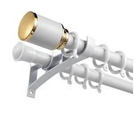 Double Curtain Rod for 68 69 cm Adjustable 470 cm Room Divider Complete Curtain Rod Set with Brackets Perfect for Bedroom Decor (White)