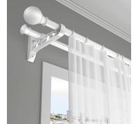 Double Curtain Rod Set, Zinc Alloy Decorative Window Rod With Finials