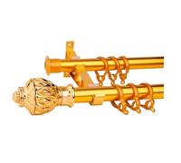 Double Curtain Rod Thickened Aluminum Alloy Silent Design 150cm Suitable for Fabric Curtains Colors: Black Rose Gold White Bright Gold & Stylish
