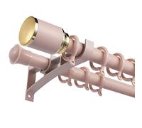 Double Curtain Rods for 68 69 cm Peach Color 90 cm 2.95 ft Complete Set with Brackets Ideal for Bedroom Divider Stylish and Versatile Window Treatment