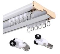 Double Curtain Rods for Ceiling Easy Installation with Silent Rollers Pink 420cm Ideal for Living Room & Bedroom Stylish & Functional Home Décor