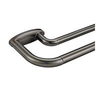 Double Curtain Rods Matte Brushed Grey,Room Darkening Curtain Rod 72-144 Inches,Adjustable 3/4 Inches Front and 5/8 Inches Back Quality Metal Window Curtain Rod,Wrap Around Design