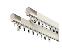 Double Curtain Track 2 Way Wall Mount 1m 5m Sturdy Sliding Curtain Rail Room Divider for Living Room Bedroom Hotel (White 2.7m)
