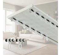 Double Curtain Track 2Layer UltraSlim Design ed Room Divider for Bedroom Living Room Hotels Hospitals (White 2.1m/6.9ft)