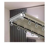 Double Curtain Track Aluminium Curtain Rod Hooked Curtain Runners Electrophoresis/electroplating Process Universal Bearing Pulleys Heavy Duty Curtain Guide Ceiling Mounted with Hole Punching(Brown,6.2