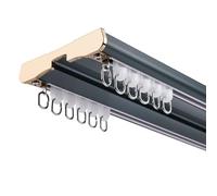 Double Curtain Track, Aluminum Ceiling Curtain Rail Track Heavy Duty Curtain Track Customizable, Suitable for Living Room Bathroom Bedroom Partition Ceiling Track Kit