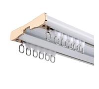 Double Curtain Track, Aluminum Ceiling Curtain Rail Track Heavy Duty Curtain Track Customizable, Suitable for Living Room Bathroom Bedroom Partition Ceiling Track Kit