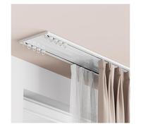 Double Curtain Track Aluminum Ceiling Rail with Silent Rollers Room Divider Track for Bedroom & Living Room 2.8m Adjustable Length Easy Installation (White)