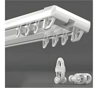 Double Curtain Track, Ceiling Curtain Rail, Aluminium Track for Room Divider Bedroom Balcony, Silent Operation