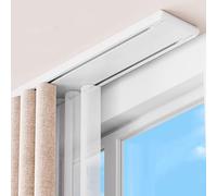 Double Curtain Track Ceiling Mount Heavy Duty Room Divider Silent Curtain Track Rail 1ft 4ft 6ft 8ft 10ft 12ft 14ft for Bedroom Living Room Hospital(0.9m/3ft)