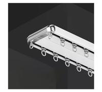 BYZOMU Double Curtain Track Ceiling Mount, Heavy Duty Smooth Sliding Conjoined Curtain Rails For Living Room Bedroom Large Windows, Aluminum Room Divider Curtain Rod(White,L 12ft/3.7m)