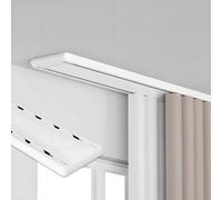 Double Curtain Track Ceiling Mount, Sliding Curtain Rail, Room Divider Track Set for Bedroom, Window, Hotel, Heavy Duty, Aluminum, Silent(White,280cm/9.2FT)
