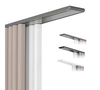 Double Curtain Track Ceiling Mounted, Aluminum Heavy Duty Curtains Rails Smooth Sliding 50-1000cm Long Silent Curtain Rods for Bedroom/Living Room/Window/Hotel(Gray,220cm)