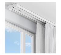 Double Curtain Track Ceiling Mounted - Heavy Duty Aluminum Track System for Drapes, Quiet Sliding Rails for Bedrooms, Living Rooms, and Hotel Partitions
