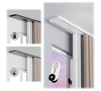 Double Curtain Track Conjoined Curtain Rails Ceiling Mount Aluminum Alloy Silence Track With Steel Sheet Pulley Ceiling Track For Living Room Bedroom Room Divider(Black,290cm)