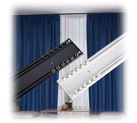 Double curtain track Curtain Double Tracks Ceiling Mounting Ultra-thin Curtain Rails For Living Room Bedroom Room Divider Aluminum Curtain Rail Set Strong Load-bearing Capacity(Black,100cm)