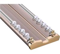 Double Curtain Track, Curtain Track Silent Hidden Heavy Duty Curtain Rail Track Curtain Tracks and Fittings, Suitable for Living Room Bathroom