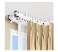 Double Curtain Track Curved, Flexible Bendable Shower Rail Ceiling Mount, Sliding Room Divider Rod For Home Office Hospital Apartment RV Living Bedroom(L 24ft/7.3m)