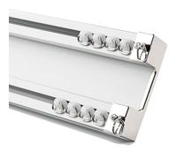 Double Curtain Track for Ceiling Mount Deluxe 2-Layer Curtain Rod Sturdy Room Divider White Color Size 2.4m/7.9ft (1.2m x 2) Perfect for Home Decor