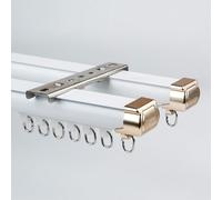Double Curtain Track for Ceiling or Wall Mount Aluminum Sliding Curtain Rod with Installation Hardware Ideal for Living Room Bedroom Bathroom Decor.