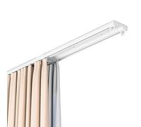 Double Curtain Track Heavy Conjoined Curtain Rails Ceiling Mount,Aluminum Alloy Nano Silence Track,For Curtain Rail RV Room Divider Curtain Rod Glide Curtain Track(Size:200cm(6.6ft),Color:white)