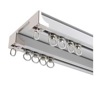Double Curtain Track - Heavy Duty Conjoined Curtain Rails, Nano Silence Technology, Customized Length for Ceiling or Wall Mount