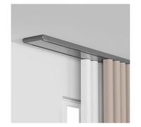 Double Curtain Track Luxurious Heavy Conjoined Ceiling Mount Rail For Living Room & Bedroom Divider, Aluminum Alloy Nano Silence Track(Grey,2.8m)