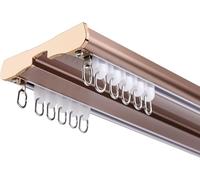 Double Curtain Track Luxurious Heavy Conjoined Curtain Rails Ceiling Mount Aluminum Alloy Nano Silence Track For Living Room Bedroom Room Divider