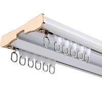 Double Curtain Track Luxurious Heavy Conjoined Curtain Rails Ceiling Mount Aluminum Alloy Nano Silence Track For Living Room Bedroom Room Divider