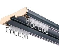 Double Curtain Track Luxurious Heavy Conjoined Curtain Rails Ceiling Mount Aluminum Alloy Nano Silence Track For Living Room Bedroom Room Divider