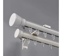 Double Curtain Track Rail Wall-Mounted Aluminum Drapes Rod for Bay Windows 2m-4.2m Adjustable Length Elegant White Finish for Home Balcony & Living Room Decor