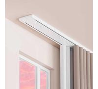 Double Curtain Track Rod Easy to Install Aluminum Ceiling Mounted Curtain Rail Set 3.8m (12.5ft) Room Divider Perfect for Drapes & Curtains (White)