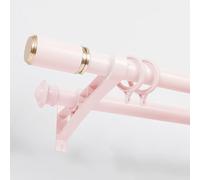 Double Curtain Track Rods, Heavy Duty Wall-Mounted Aluminium Curtain Poles for Living Room & Bedroom, Cherry Blossom Design, 85cm Room Divider Solutions