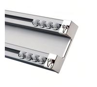 Double Curtain Track Set, 13.5FT Ceiling Rail for Curtains, Aluminum Divider Track, Gray Double Curtain Rod, Heavy-Duty Ceiling Curtain Rail System