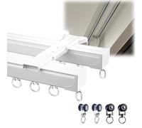 Double Curtain Track System 18 Meter Ceiling Rail Complete 2Track Set Room Divider Curtain Rod Versatile Ceiling Curtain Rails for Home Decor